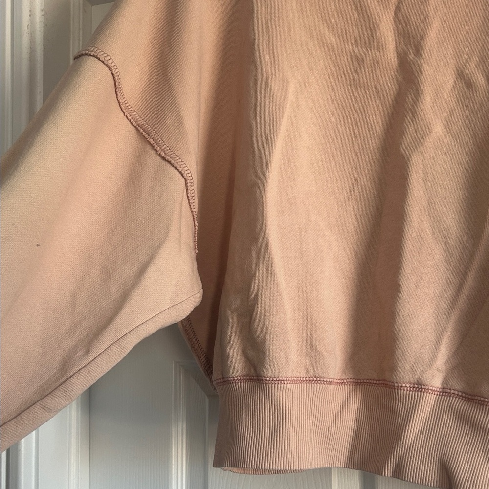 Free People Blush pink Crew Neck Sweatshirt with balloon sleeves. - Picture 13 of 16